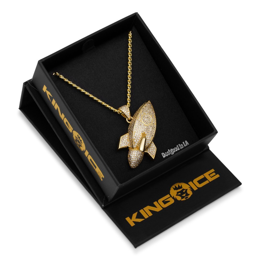 Iced out hot sale rocket pendant